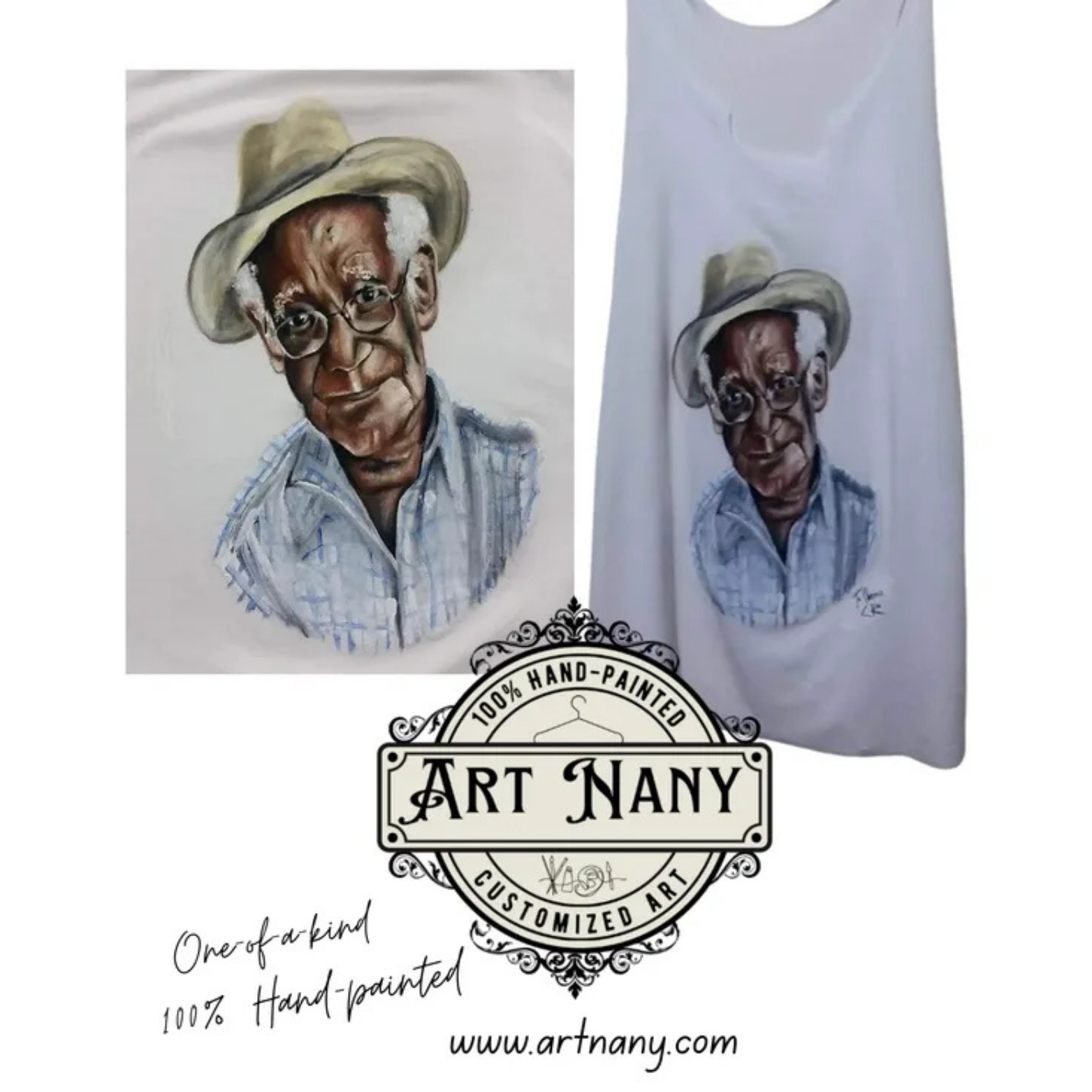 handpainted portrait on tshirt